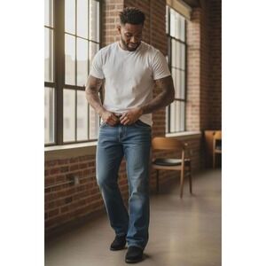 EUC Silver Jeans Co Mens Straight Leg Blue Wash Denim Jeans Size 34x32